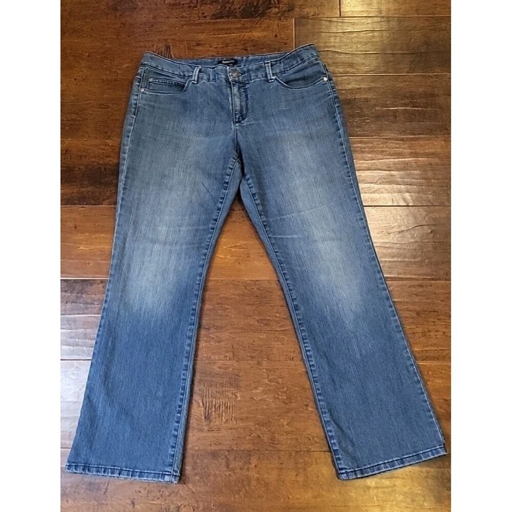 Relativity Jeans Womens 14 Blue Mid Rise Bootcut Medium Wash Stretch Denim 34x29